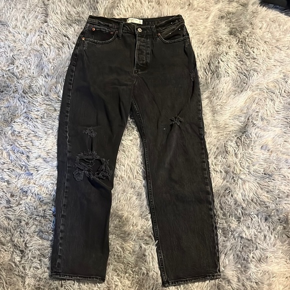 Abercrombie and Fitch jeans “The Dad High Rise” size 27 in black - Picture 1 of 3